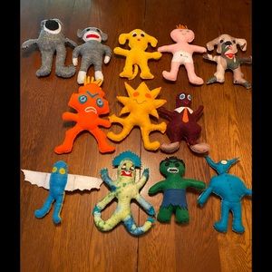 12 handcrafted stuffed doll,monkey,animals soft plush toys.